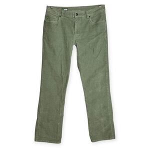Stio Organic Cotton Straight Leg Green Corduroy Pants SIZE 34 x 31 STAINS